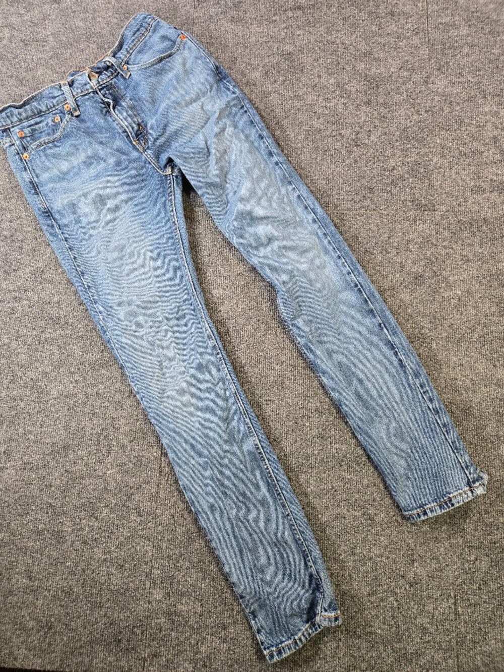 Levis 510 Skinny Fit Jeans Mens 31x32 Blue Denim Med Wash Zipper Fly Faded